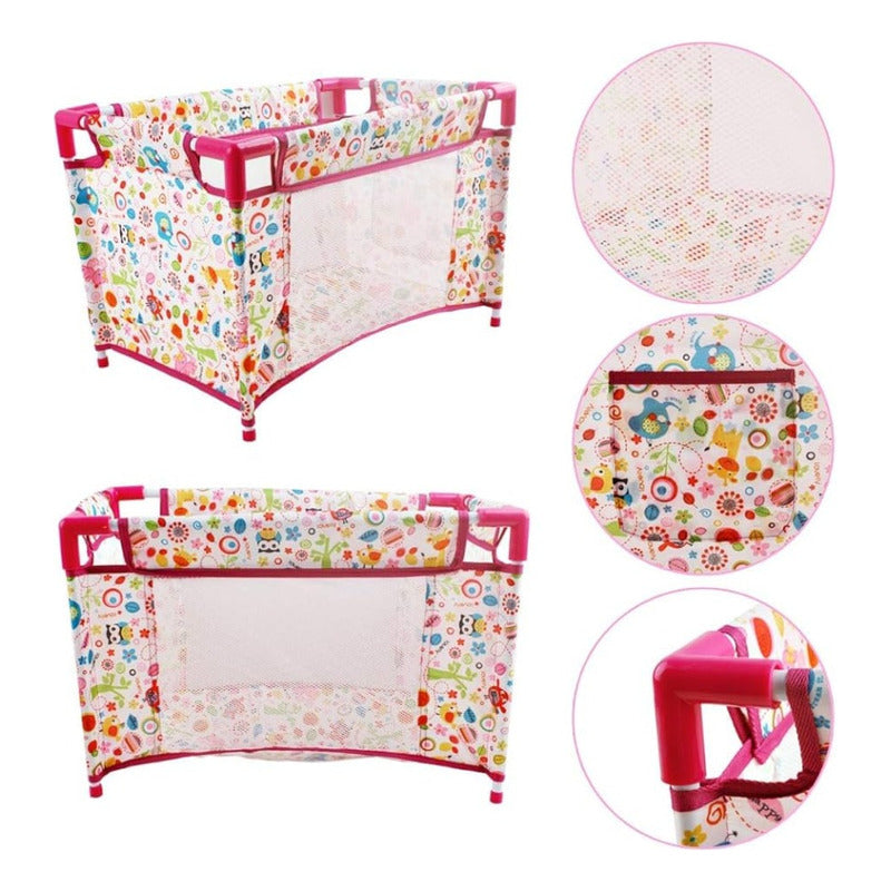 Cuna De Juguete Para Muñeca Corral Metalico Plegable