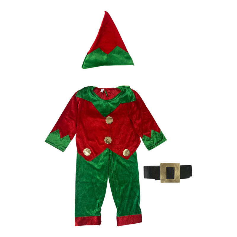 Disfraz Navideño De Elfo Niña-niño