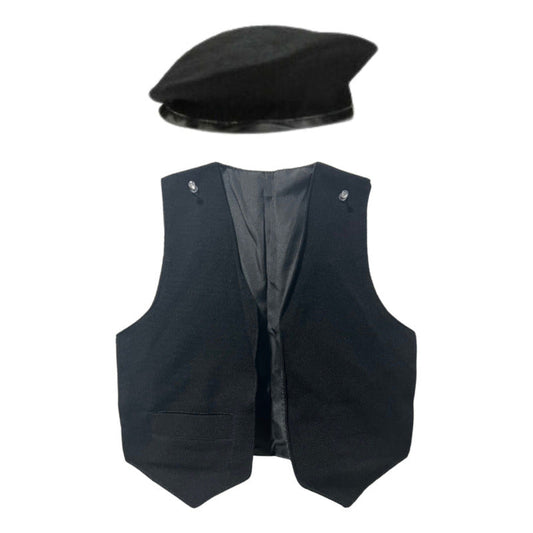 Traje Gaucho Chaleco + Boina Para Niños Fiestas Patrias