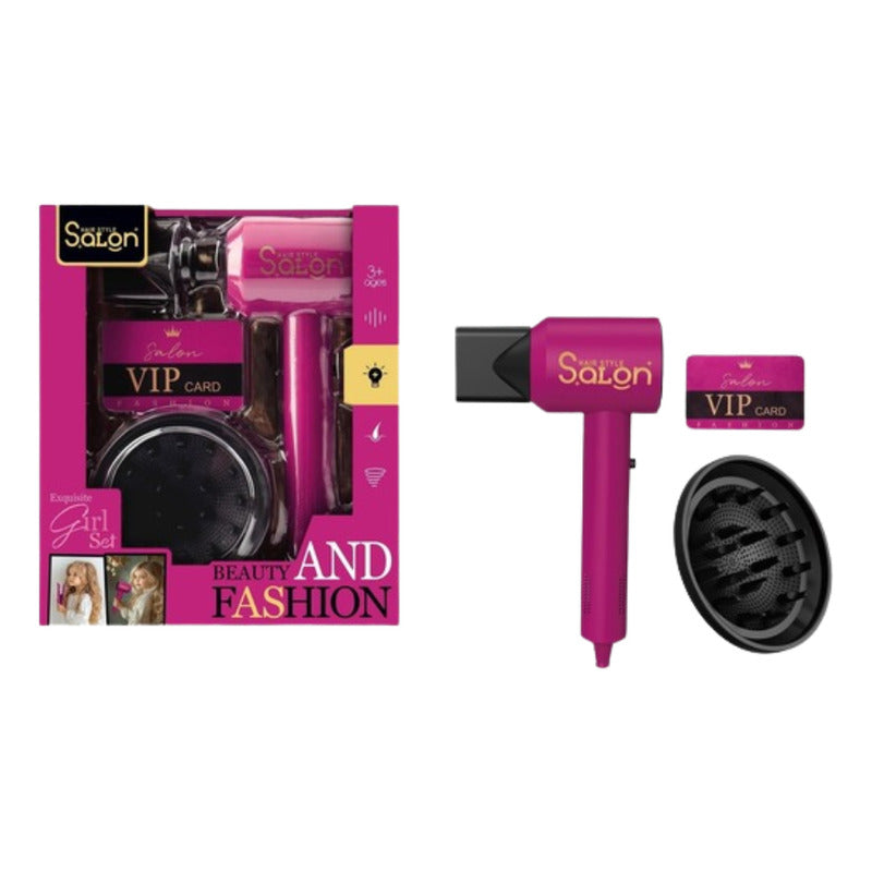 Juguete Secador De Cabello Para Niñas Con Sonido
