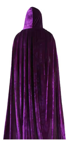 Capa Disfraz Morada Con Capucha Adulto