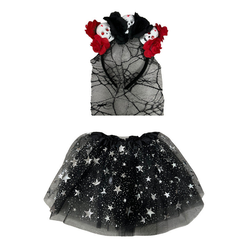 Disfraz Catrina Niña Tutu + Diadema Halloween