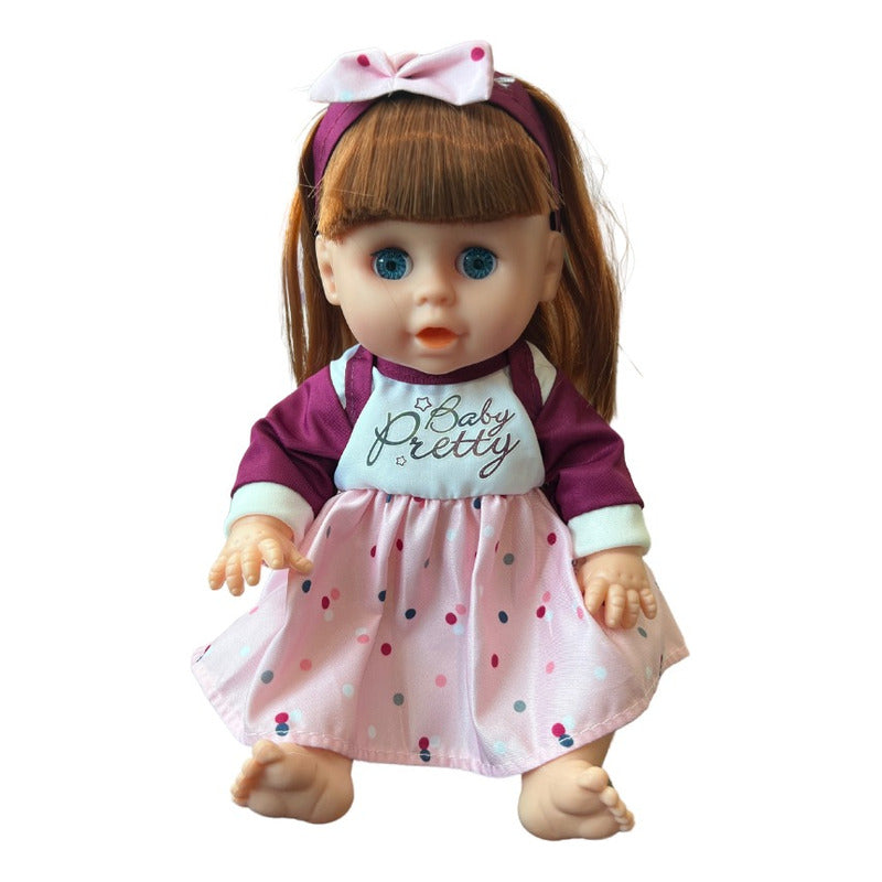 Muñeca Hace Pipi /sonido Con Saquito De Dormir + Accesorios