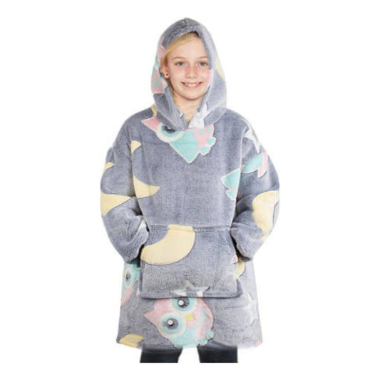 Maxi Poleron Sherpa Con Capucha Para Niños Luminoso