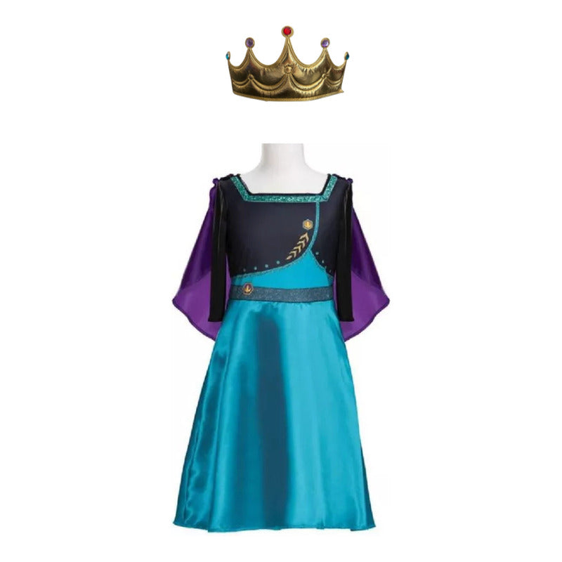 Disfraz Frozen Reina Anna Original + Corona Negro