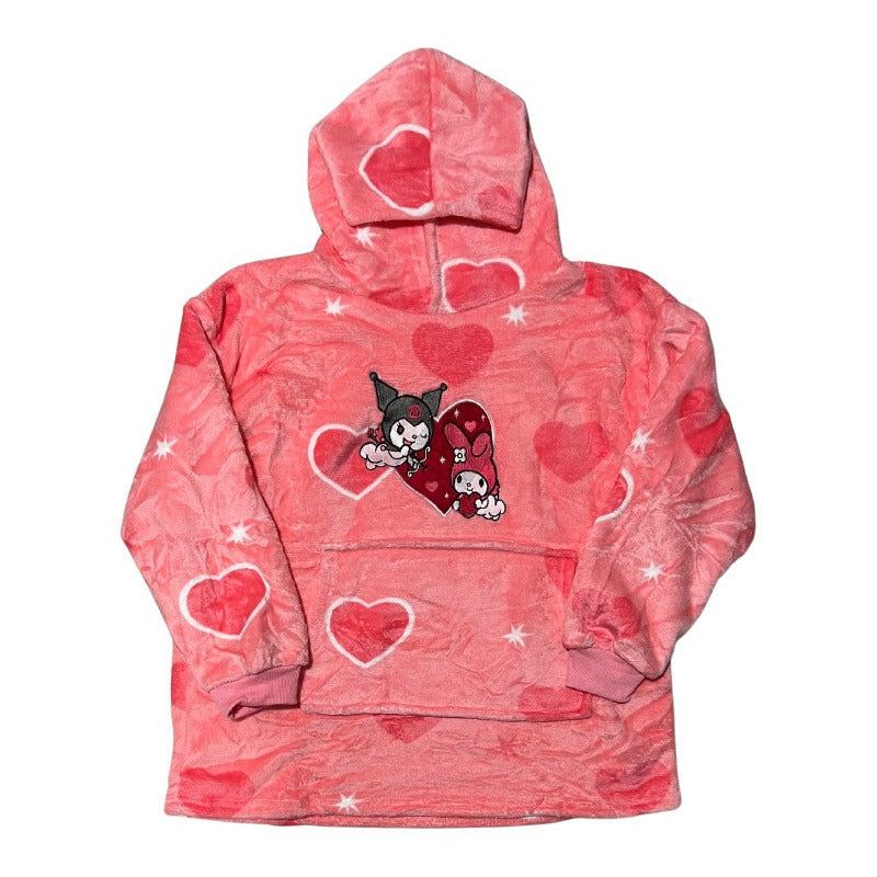 Maxi Poleron Sherpa Hello Kitty Kuromi Melody Kawaii Niñas