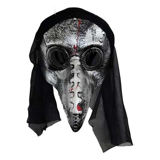 Mascara Peste Negra Plastcio Rigido Plateada