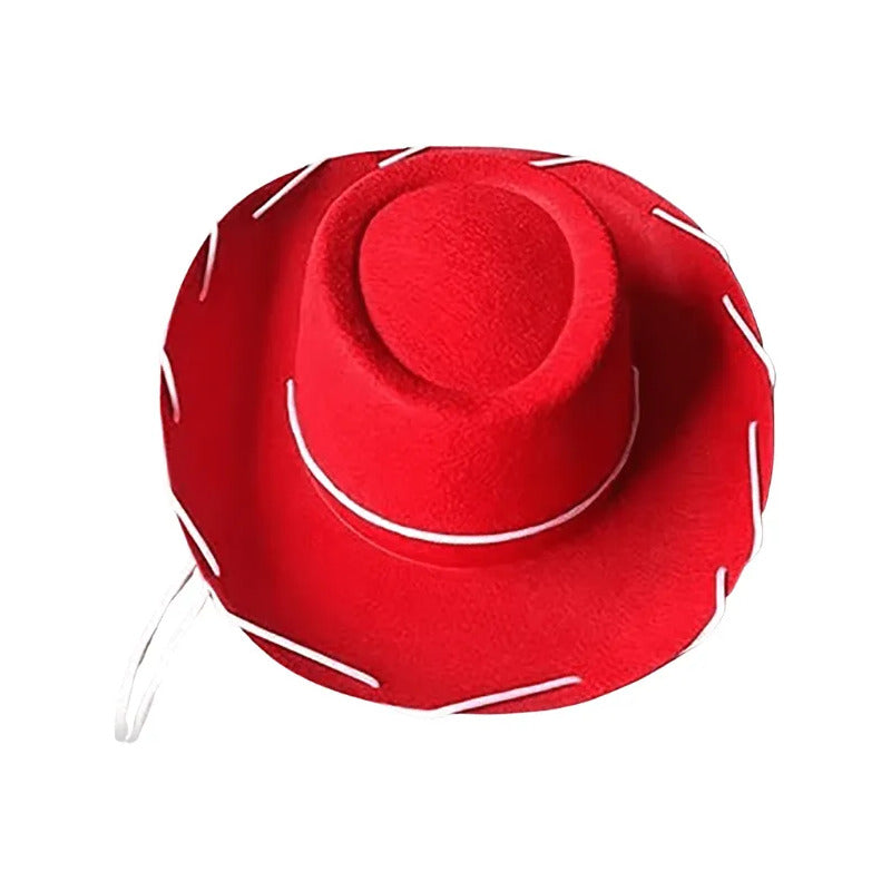 Sombrero Vaquerita Jessie Rojo Fiesta Niña/ Mujer Rojo Chica Lisa