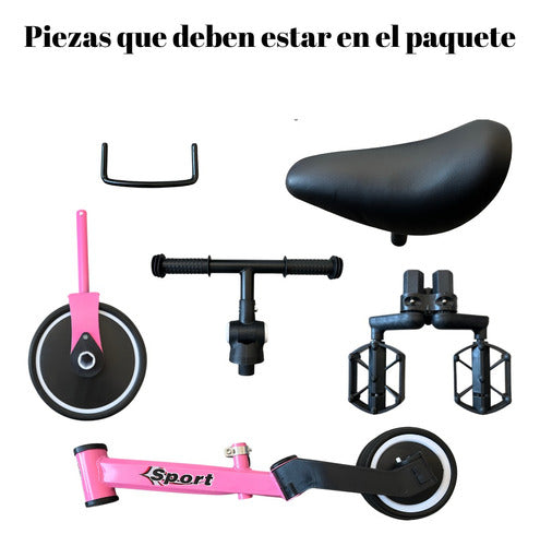 Bicicleta De Equilibrio Y Triciclo 3 En 1 Plegable