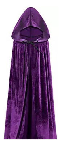 Capa Disfraz Morada Con Capucha Adulto