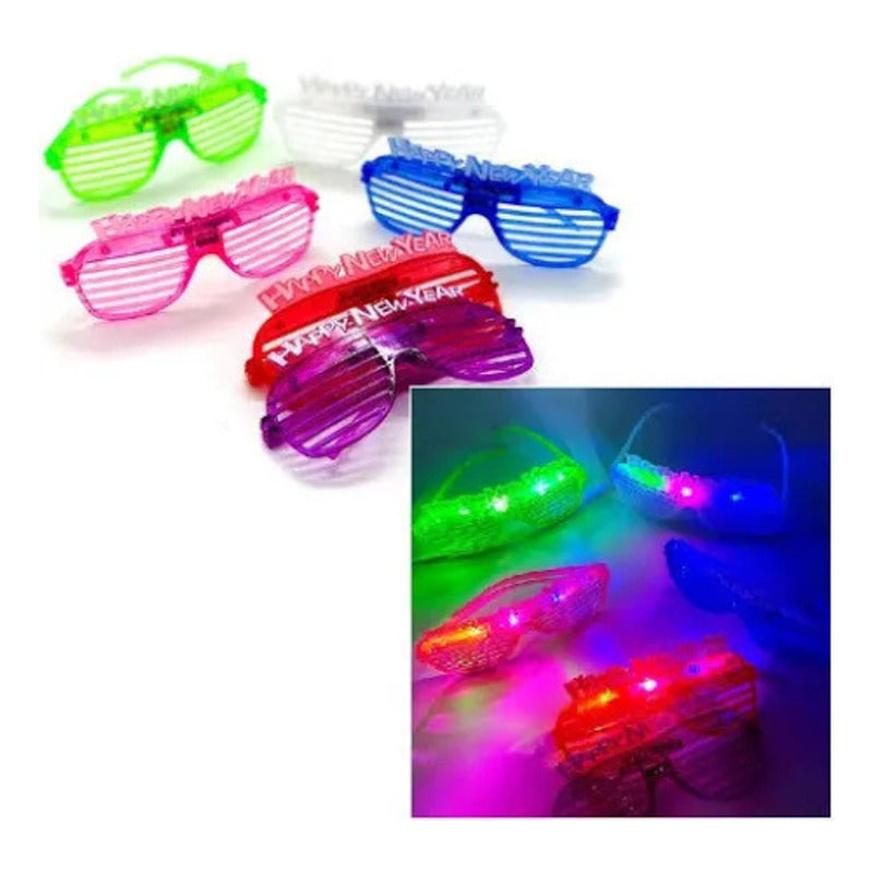 Pack Lenes Luz Led + Varitas Luz Led Pluma Vit Año Nuevo