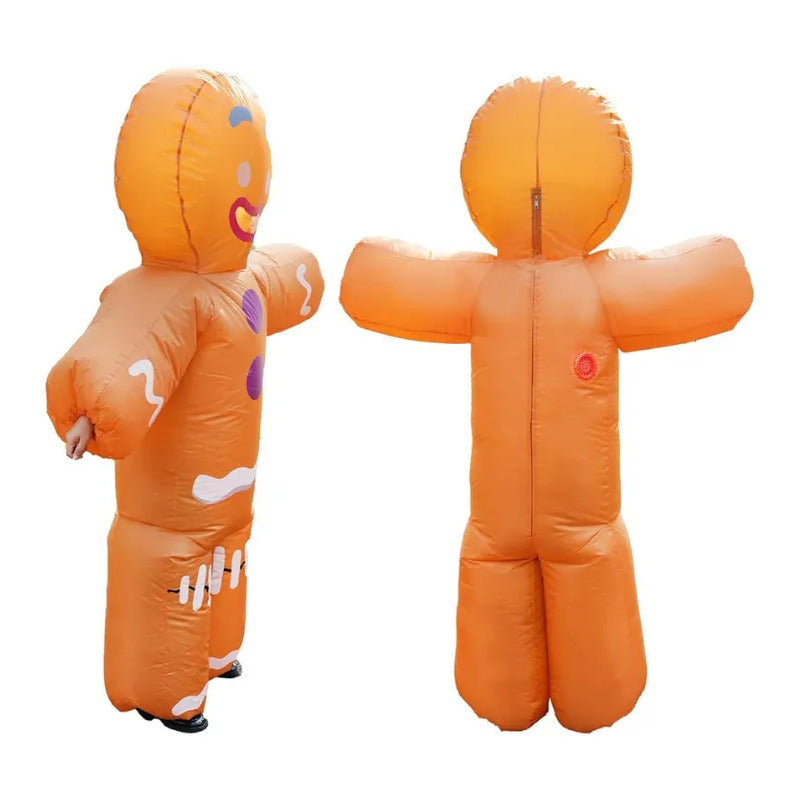 Disfraz Galleta De Jenjibre Inflable Azul Adulto 160-190