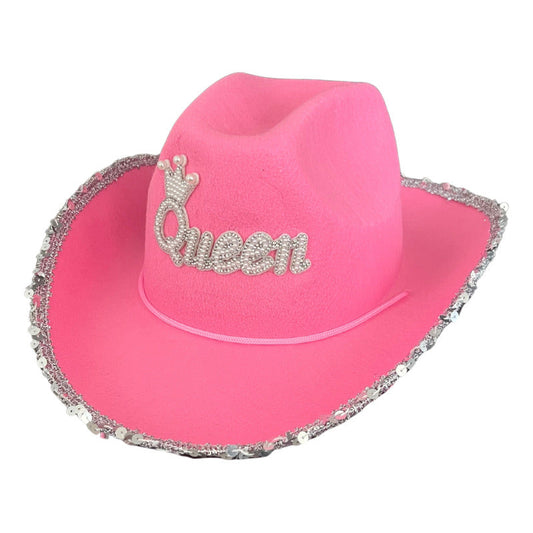 Sombrero Vaquero Rosa Queen Concierto Cosplay Rosa