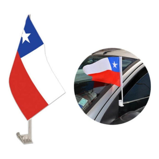 Bandera Chile Auto Fiestas Patrias Banderin 20x30