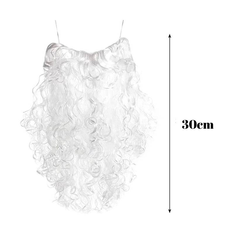 Barba Santa Claus Viejito Pascuero Para Navidad Blanco