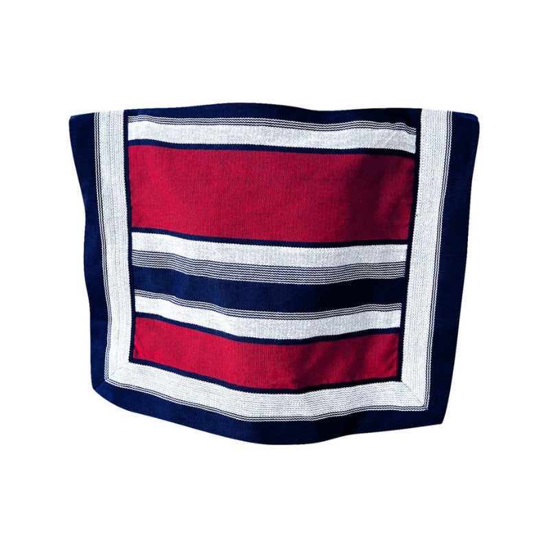 Manta Poncho  Huaso Juvenil - Adulto + Sombrero Rojo Rayas 90x60