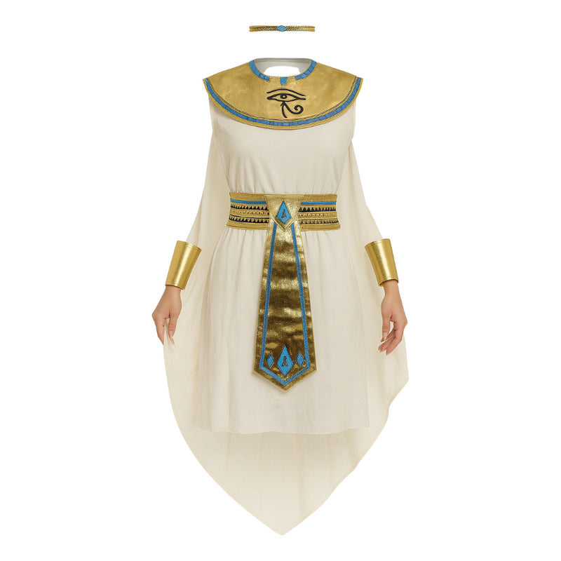 Disfraz De Mujer Faraona Egipcia Cleopatra Cosplay Blanco