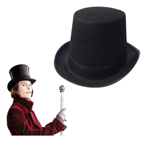 Sombrero De Copa Accesorio Para Disfraz Willy Wonka Adulto
