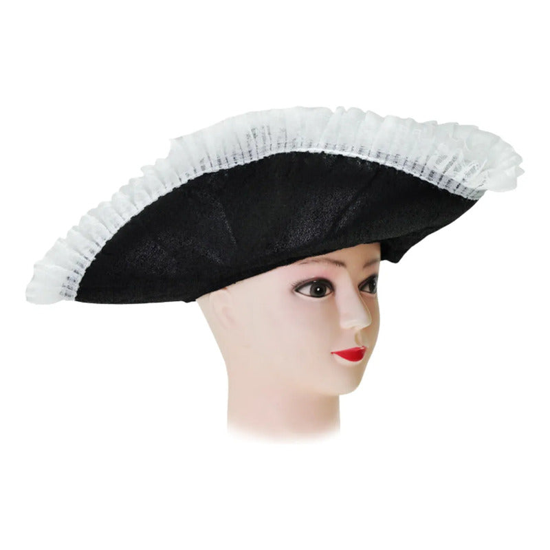 Sombrero Pirata Mujer Accesorio Cosplay Negro Standar Encajes