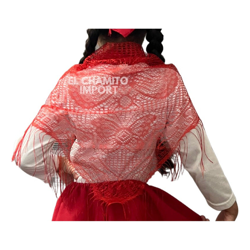 Puntilla Chal Traje Tipico Baile Chilote Mujer