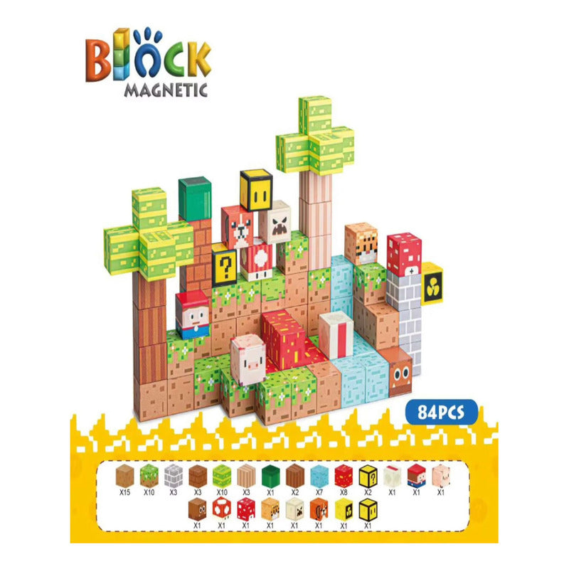 Pack 84 Cubos Bloques Magnéticos Construcción 84