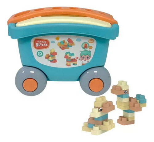 Carrito De Juguete Arrastre Bloques Construcción