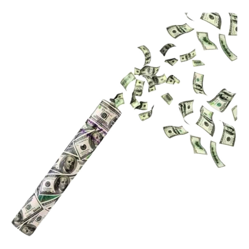 Lanza Confeti Dolar Falso Cotillon Año Nuevo Fiestas 40 Cm
