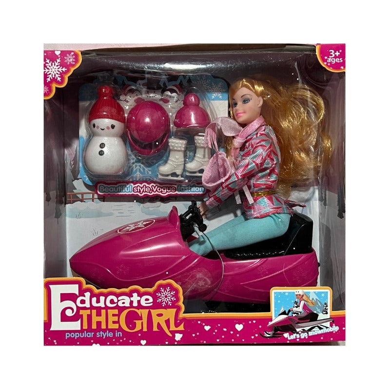 Muñeca Articulada Betty Trineo De Nieve Con Accesorios