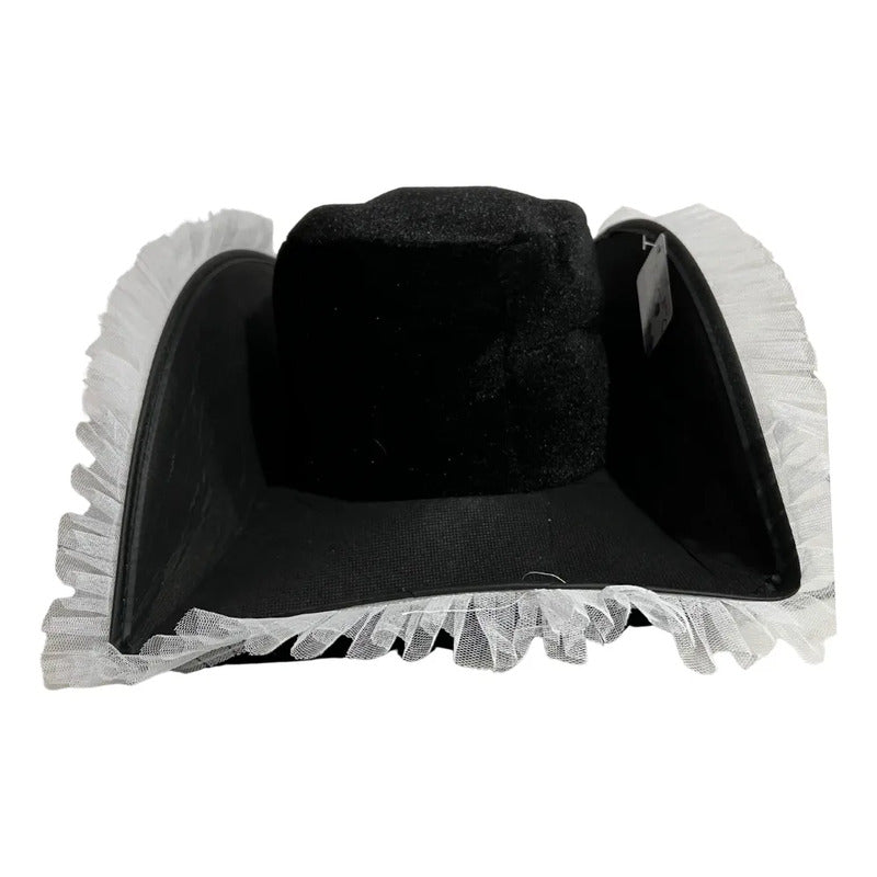 Sombrero Pirata Mujer Accesorio Cosplay Negro Standar Encajes