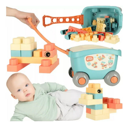 Carrito De Juguete Arrastre Bloques Construcción