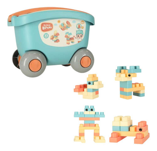Carrito De Juguete Arrastre Bloques Construcción