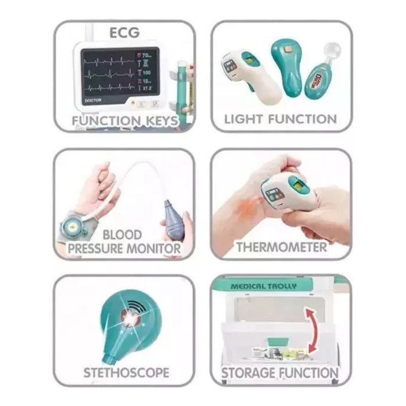 Set Doctor Consultorio Medico Electrocardiograma + Gorro Blanco