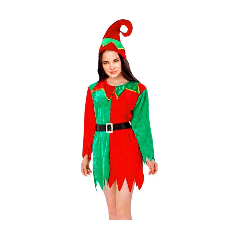 Disfraz Navideño De Elfa Para Mujer