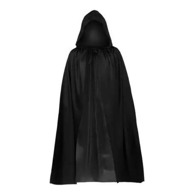 Capa Negra Con Capucha Adulto