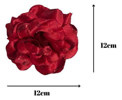 Set X2 Pinches De Flor Rosa Para Cabello Baile Huasa