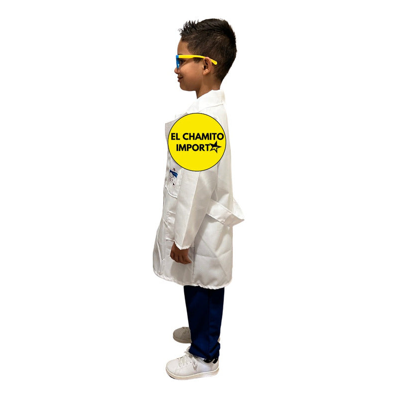 Disfraz De Doctor Delantal + Lentes Para Niños
