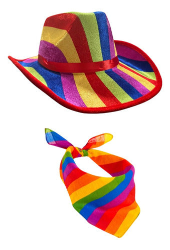 Pack Sombrero + Pañoleta Arcoíris Fantasía