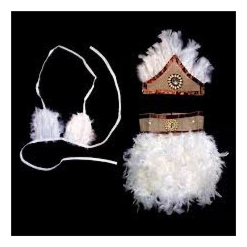 Traje Pascuense Plumas Para Niña Talla L/xl