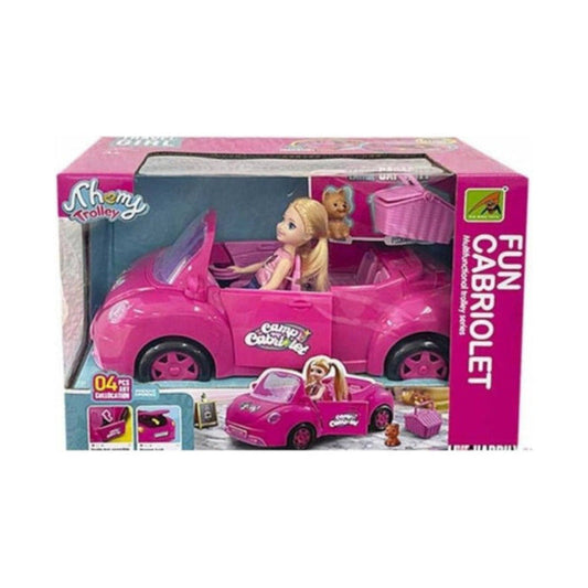 Juego Vehículo Muñeca Niña Viaje Divertido Color Rosa