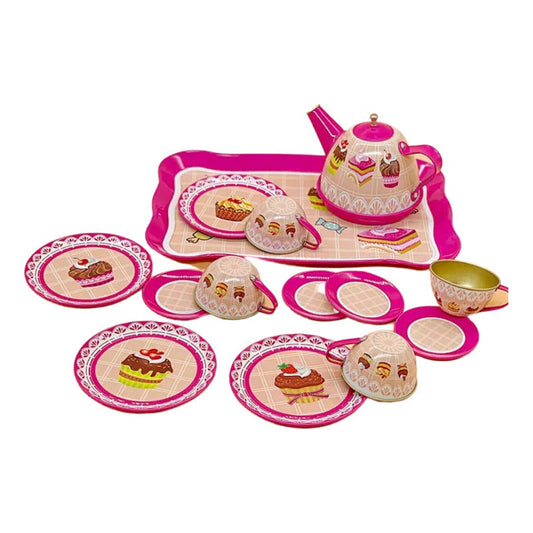 Juego Tazas De Te O Cafe Metal Para Niñas 14pzas