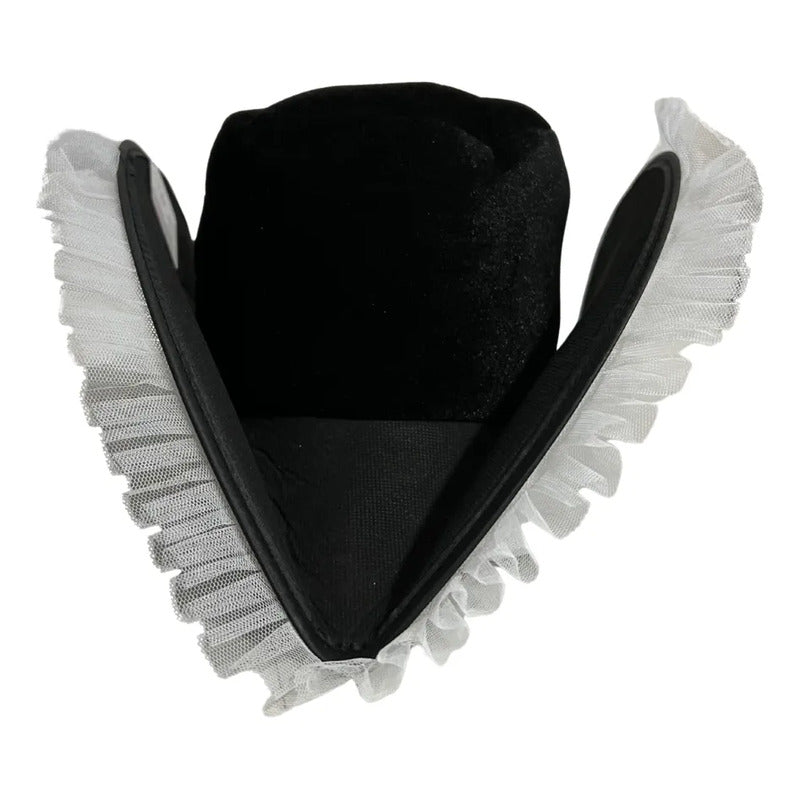 Sombrero Pirata Mujer Accesorio Cosplay Negro Standar Encajes