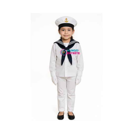 Grumete Gorro+pechera+guantes Marinero Armada Chile Niños
