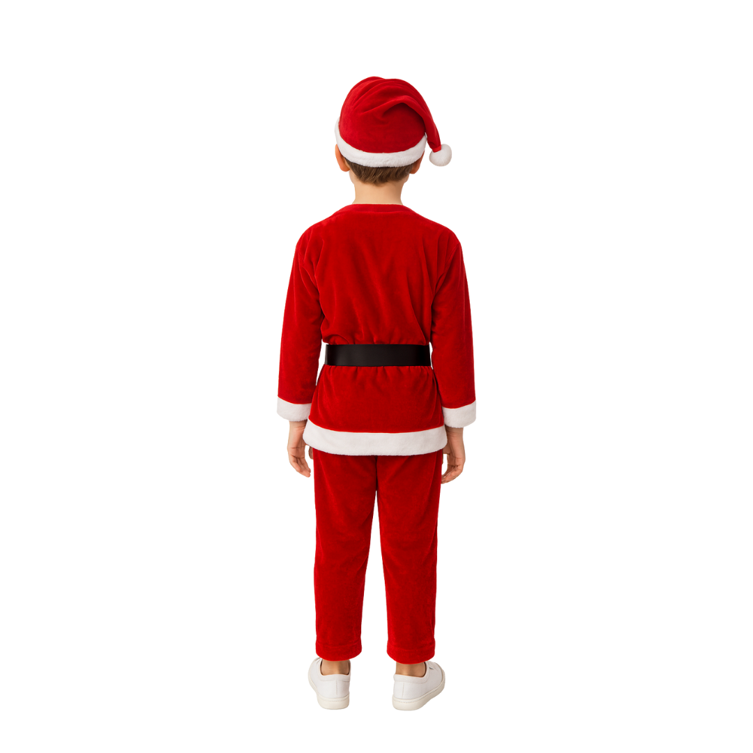 Disfraz Viejito Pascuero O Santa Claus Niño + Guantes