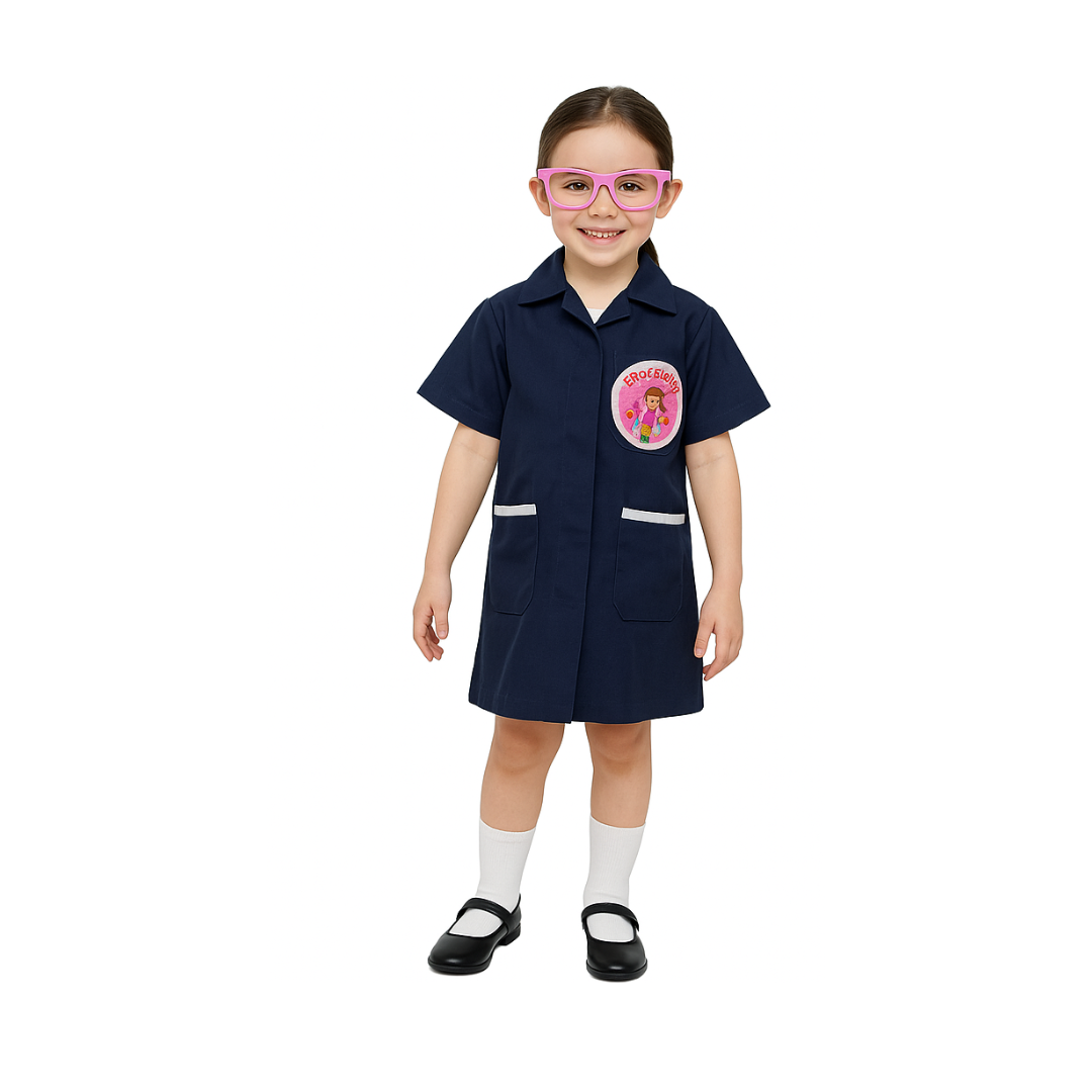 Disfraz De Párvula Delantal + Lentes Para Niños