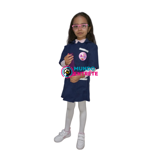 Disfraz De Párvula Delantal + Lentes Para Niños