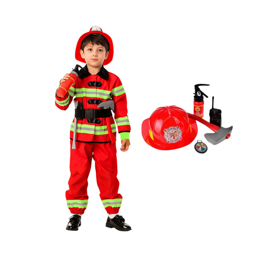 Disfraz De Bombero Para Niño Con Casco