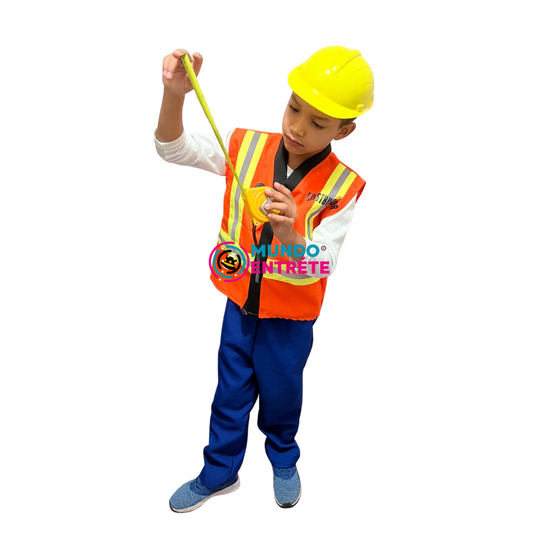 Disfraz De Constructor Para Niños Con Casco Y Juguetes