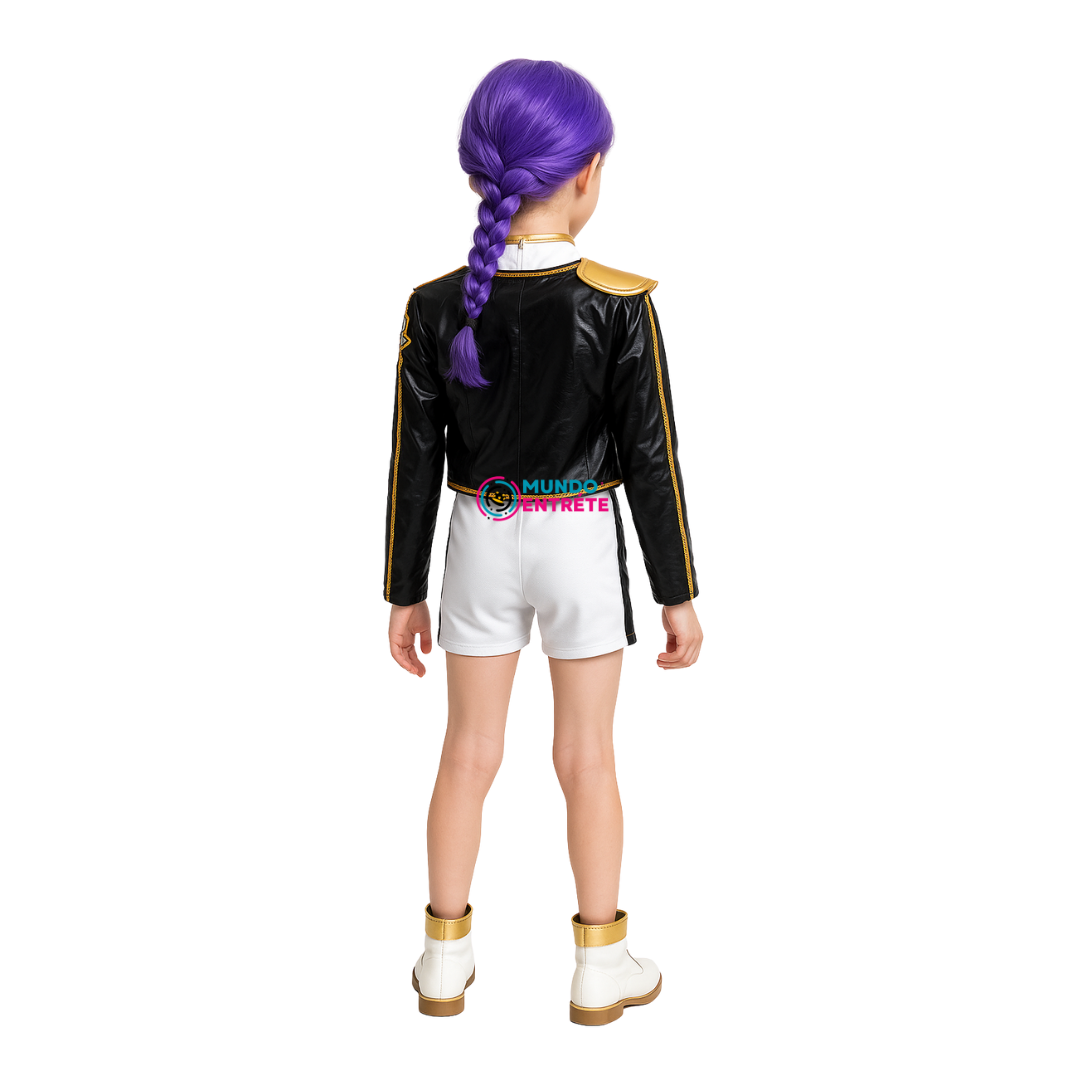 Guerrera K-Pop Rumi Golden + Peluca