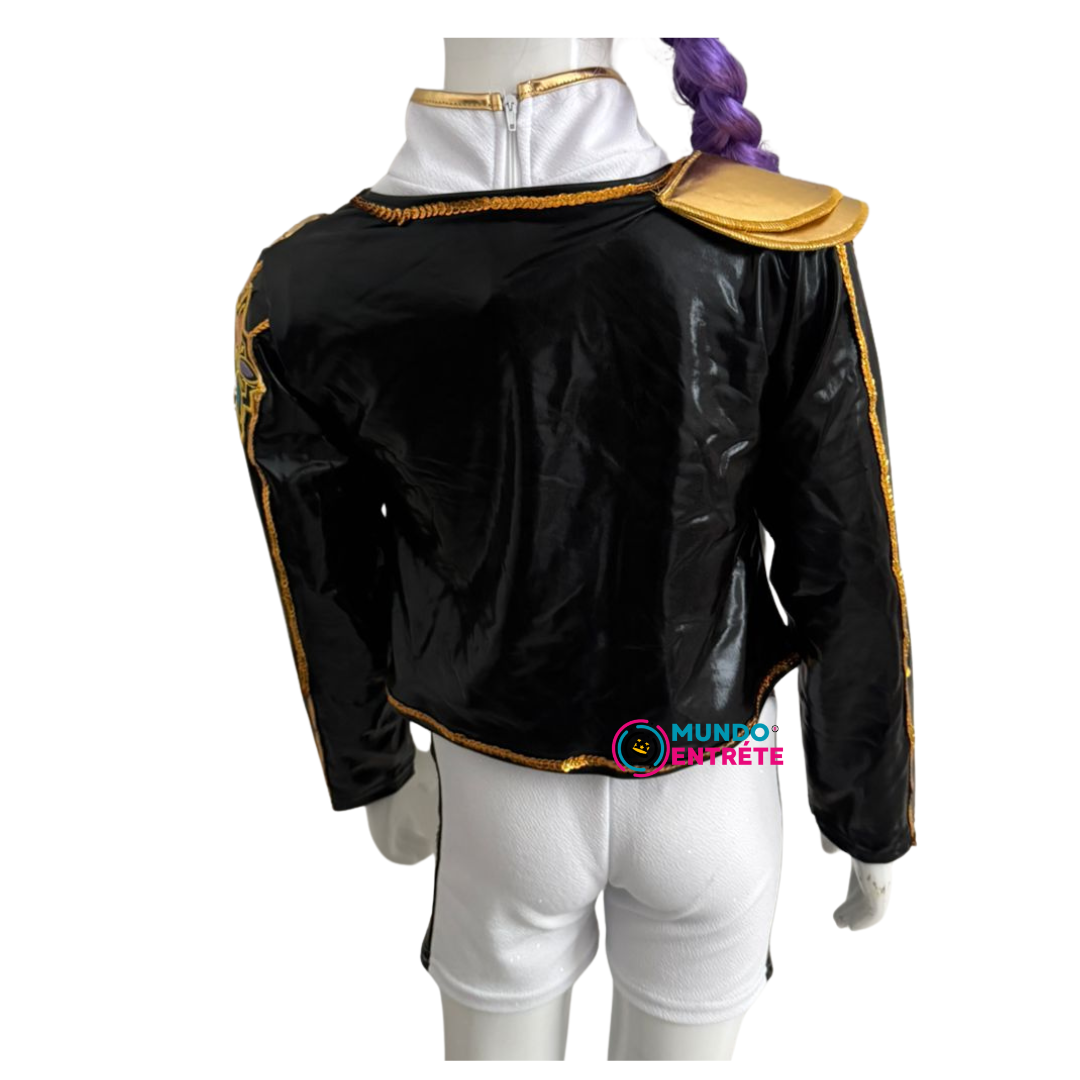 Guerrera K-Pop Rumi Golden + Peluca