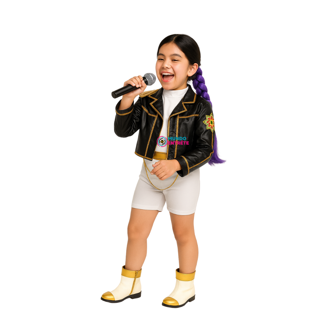 Guerrera K-Pop Rumi Golden + Peluca